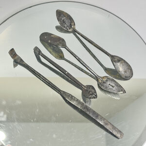 4 Vintage Sand Casting Clay Foundry Tools Trowels Molders 2 Burr & 2 Others VTG